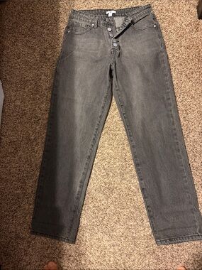 bp Women's Gray Straight-Leg Jeans